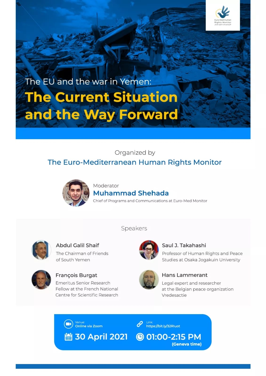 Webinar poster, 30th April 2021